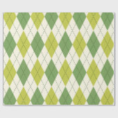 Retro Green Geometric Argyle Patroon Cadeaupapier (Vlak)