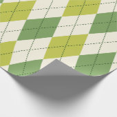 Retro Green Geometric Argyle Patroon Cadeaupapier (Hoek)