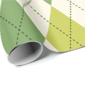 Retro Green Geometric Argyle Patroon Cadeaupapier (Rol Hoek)