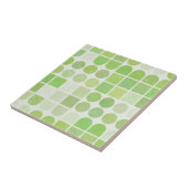 Retro Green Geometric Pattern Tegeltje (Zijkant)