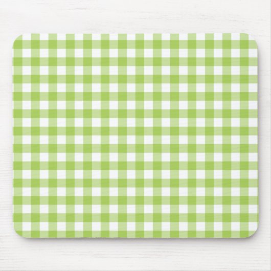 Retro Green Gingham Pset Checkered Muismat (Voorkant)