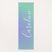 Retro Green Gradient | Persoonlijke scriptnaam Yogamat (Voorkant)