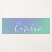 Retro Green Gradient | Persoonlijke scriptnaam Yogamat (Voorkant (horizontaal))