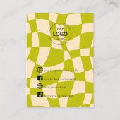 Retro Green Groovy  Earning Display Visitekaartje (Achterkant)