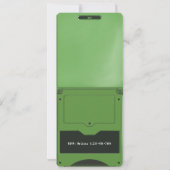 Retro Green Handheld Gaming Birthday Invitation Kaart (Achterkant)