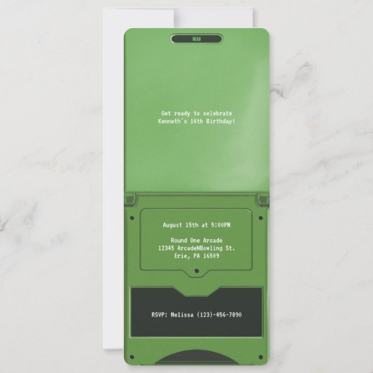 Retro Green Handheld Gaming II Birthday Kaart (Achterkant)