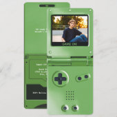 Retro Green Handheld Gaming II Birthday Kaart (Voorkant / Achterkant)