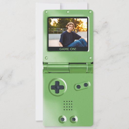 Retro Green Handheld Gaming II Birthday Kaart (Voorkant)