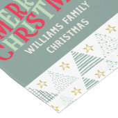 Retro Green Hygge Vrolijke Kerstbomen Naam Korte Tafelloper (Hoek)