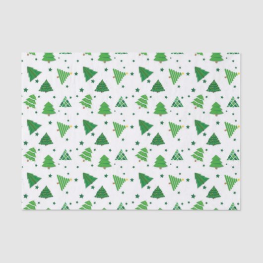 Retro Green-kerstboompapier Tissuepapier (Voorkant)