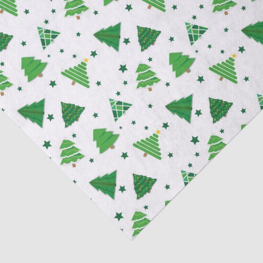 Retro Green-kerstboompapier Tissuepapier (Detail)