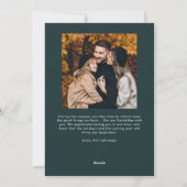 Retro Green-kerstfotofeestkaart Feestdagenkaart (Achterkant)