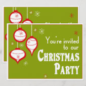 Retro Green-kerstuitnodigingen Kaart (Voorkant / Achterkant)