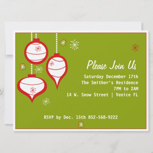 Retro Green-kerstuitnodigingen Kaart (Achterkant)