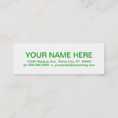 retro GREEN Mini Visitekaartje (Achterkant)