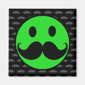 Retro Green Mustache Mustache Stache Magneet (Voorkant)