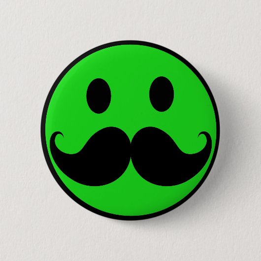 Retro Green Mustache Mustache Stache Ronde Button 5,7 Cm (Voorkant)
