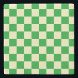 Retro Green of White Checkerboard Pattern Stenen Onderzetter<br><div class="desc">Koel een nieuw,  ingecheckt patroonontwerp,  modern interieurontwerpdecor voor thuis,  woonkamer,  kleuterkamer,  kinder kamer. Gecontroleerde kleurrijke gordijnen,  tapijt,  telefoondoosje. Gecontroleerde 70s en 60s trendontwerp. Groene en gedempte witcheckers</div>