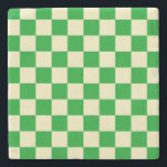 Retro Green of White Checkerboard Pattern Stenen Onderzetter<br><div class="desc">Koel een nieuw,  ingecheckt patroonontwerp,  modern interieurontwerpdecor voor thuis,  woonkamer,  kleuterkamer,  kinder kamer. Gecontroleerde kleurrijke gordijnen,  tapijt,  telefoondoosje. Gecontroleerde 70s en 60s trendontwerp. Groene en gedempte witcheckers</div>