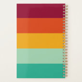 Retro Green Orange Burgundy Stripe 2026 Name Planner (Achterkant)