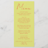 Retro Green Orange Hand Written Wedding Menu (Voorkant)