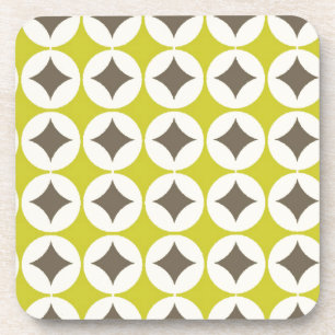 Retro Green Pattern Drankjes Onderzetter