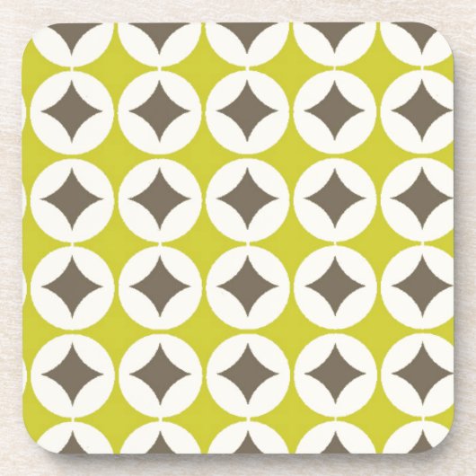 Retro Green Pattern Drankjes Onderzetter (Voorkant)