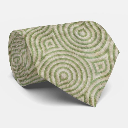 Retro Green Pattern Stropdas (Opgerold)