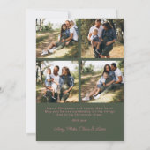 Retro Green & Pink Bow Arch Foto Kerstmis Feestdagenkaart (Achterkant)