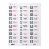 Retro Green Pink Checkered Santa Claus Christmas Etiket (Full Sheet)