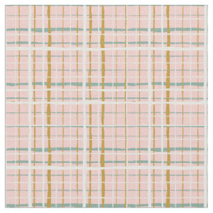 Retro Green Pink Ochre White Pset  Stof