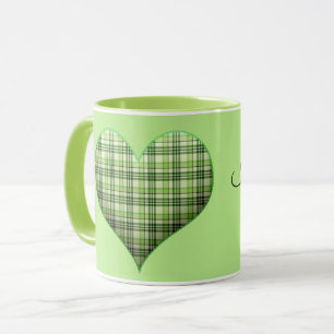 Retro green plaid hart St Patrick I hou van Iers Mok