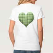 Retro green plaid hart St Patrick I hou van Iers T-shirt (Achterkant)