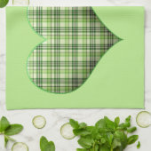 Retro green plaid hart St Patrick I hou van Iers Theedoek (Gevouwen)