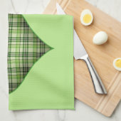 Retro green plaid hart St Patrick I hou van Iers Theedoek (Quarter Fold)