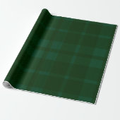 Retro Green Plaid Whimsical Christmas  Cadeaupapier (Uitgerold)