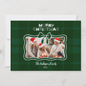 Retro Green Plaid Whimsical Christmas  Feestdagenkaart (Voorkant)