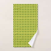 Retro Green Polka Dots Bad Handdoek (Handdoek)