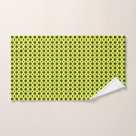 Retro Green Polka Dots Bad Handdoek (Handdoek)