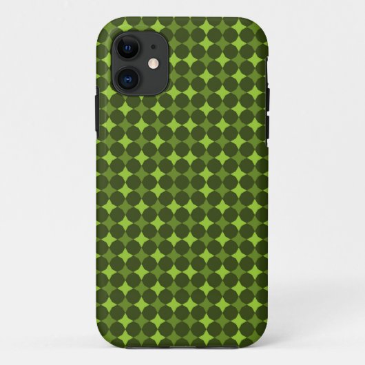 Retro Green Polka Dots Pattern Abstract Case-Mate iPhone Case (Achterkant)