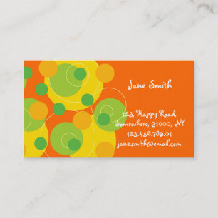 Retro Green Polka Dots Pattern Modern Fun Colorful Visitekaartje