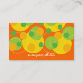 Retro Green Polka Dots Pattern Modern Fun Colorful Visitekaartje (Achterkant)