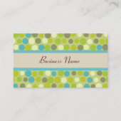 Retro Green Polka Dots Visitekaartjes (Voorkant)