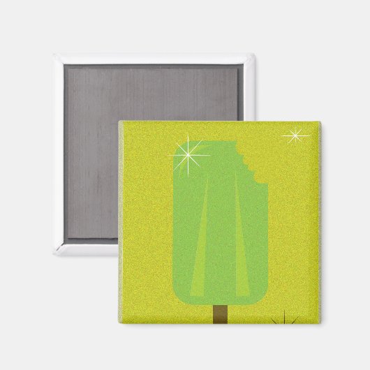Retro Green Popsicle Magneet (Voorkant / Achterkant)