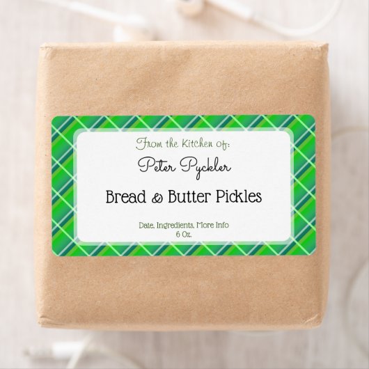 Retro Green Pset Editable Canning of Food Label (Insitu)