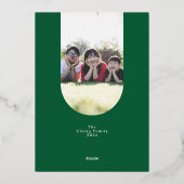 retro green red bold christmas two photo flat folie feestdagenkaart (Achterkant)