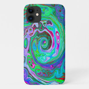 Retro Green, Red en Magenta Abstract Groovy Swirl Case-Mate iPhone Case