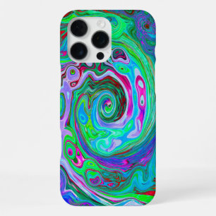 Retro Green, Red en Magenta Abstract Groovy Swirl iPhone 16 Pro Max Hoesje