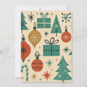 Retro Green Red Mid Century Modern Holiday Kaart (Achterkant)