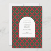 Retro Green Red Mid Century Modern Holiday Kaart (Voorkant)